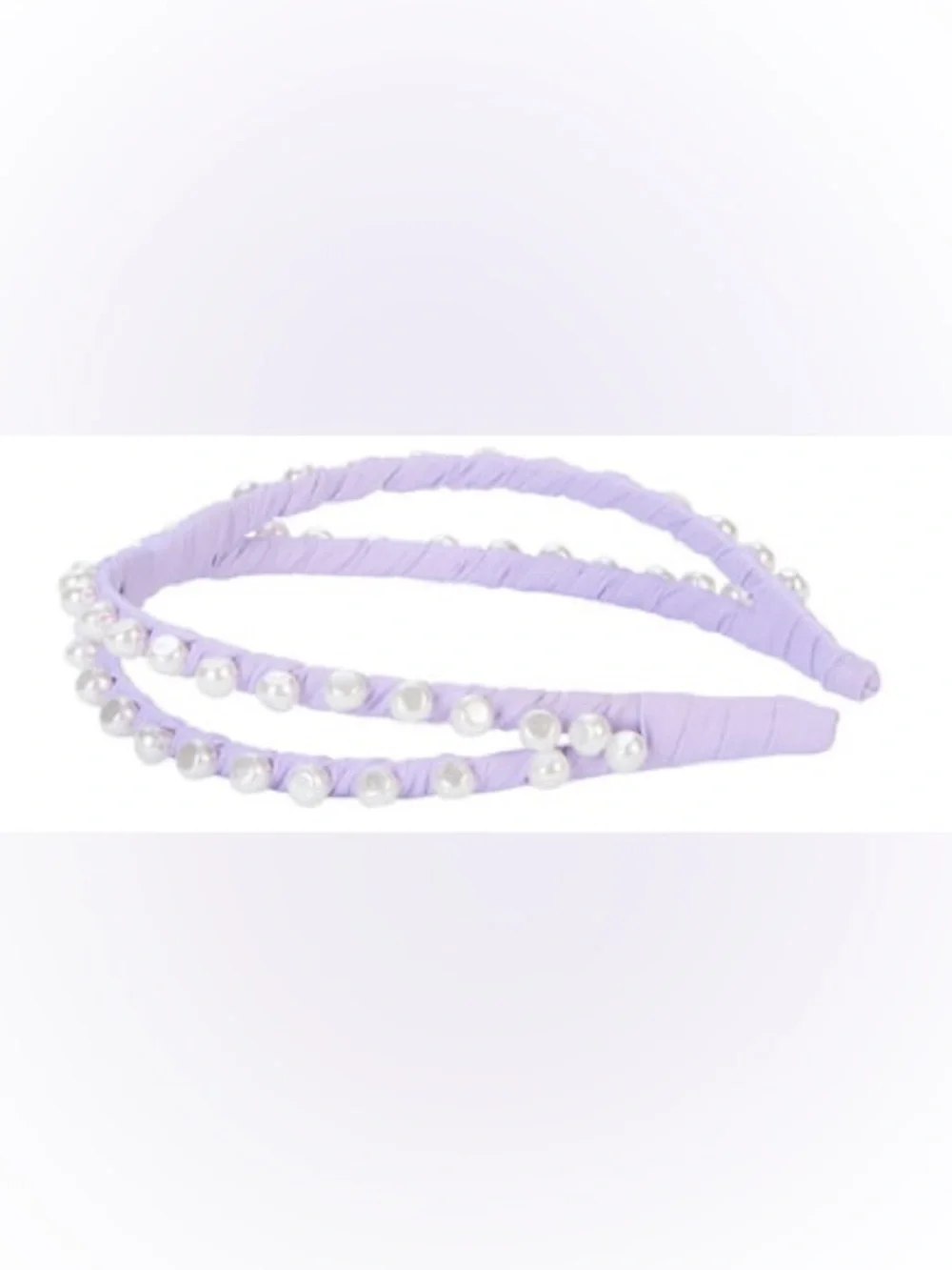 Lilly Pulitzer Lavender Braided Pearl Trim Double Layer Headband